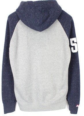 SUPERDRY Track & Field Hoodie Herren SMALL Full Zip Melange Logo
