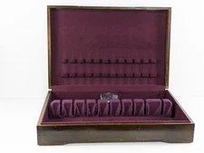 Nobility Plate Vintage Wood Flatware Storage Chest Tarnish-Proof for 12