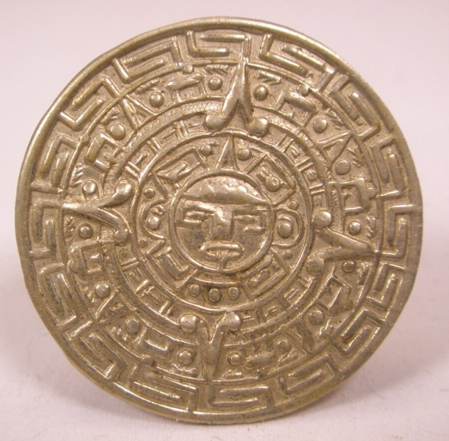 Circular Calendar Aztec Inca SINGLE Vintage Cuff Link replace lost ...