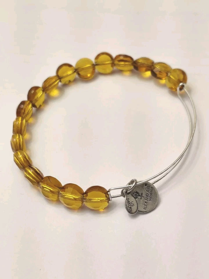 ALEX AND ANI Yellow Topaz Crystal Beaded bracelet  Luxe Shiny Silver - Image 4 of 4