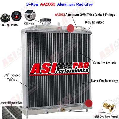 3-Row Aluminum Radiator Fit 1992-00 97 HONDA CIVIC D16 D15 EJ EK DEL SOL INTEGRA