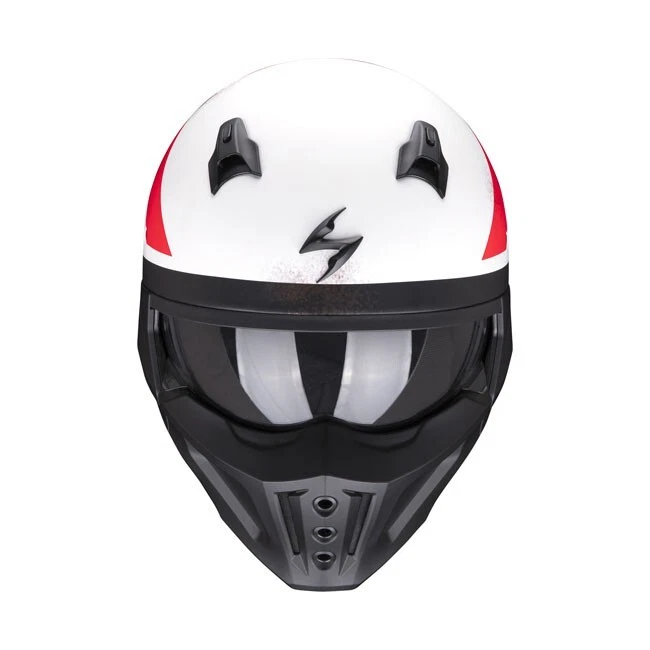 Casco Jet Scorpion Covert-X T-Rust Helmet Matte White/Red taglia XS - Immagine 2 di 4