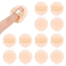 12PCS Mini Makeup Powder Puff Crystal Velvet Finger-Sized Sponges for Women