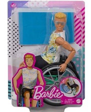 Barbie ​Ken Fashionistas Doll #167 with Wheelchair & Ramp Wearing Tie-Dye Shirt,