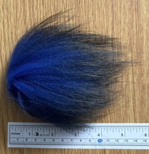 1 x Arctic  Silver Fox Tail Piece. Dark Blue With Black Tips. Fly Tying Material