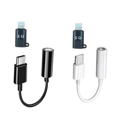 USB C to 3.5mm Female Headphone Jack Adapter, for Lightning & Type-C Port