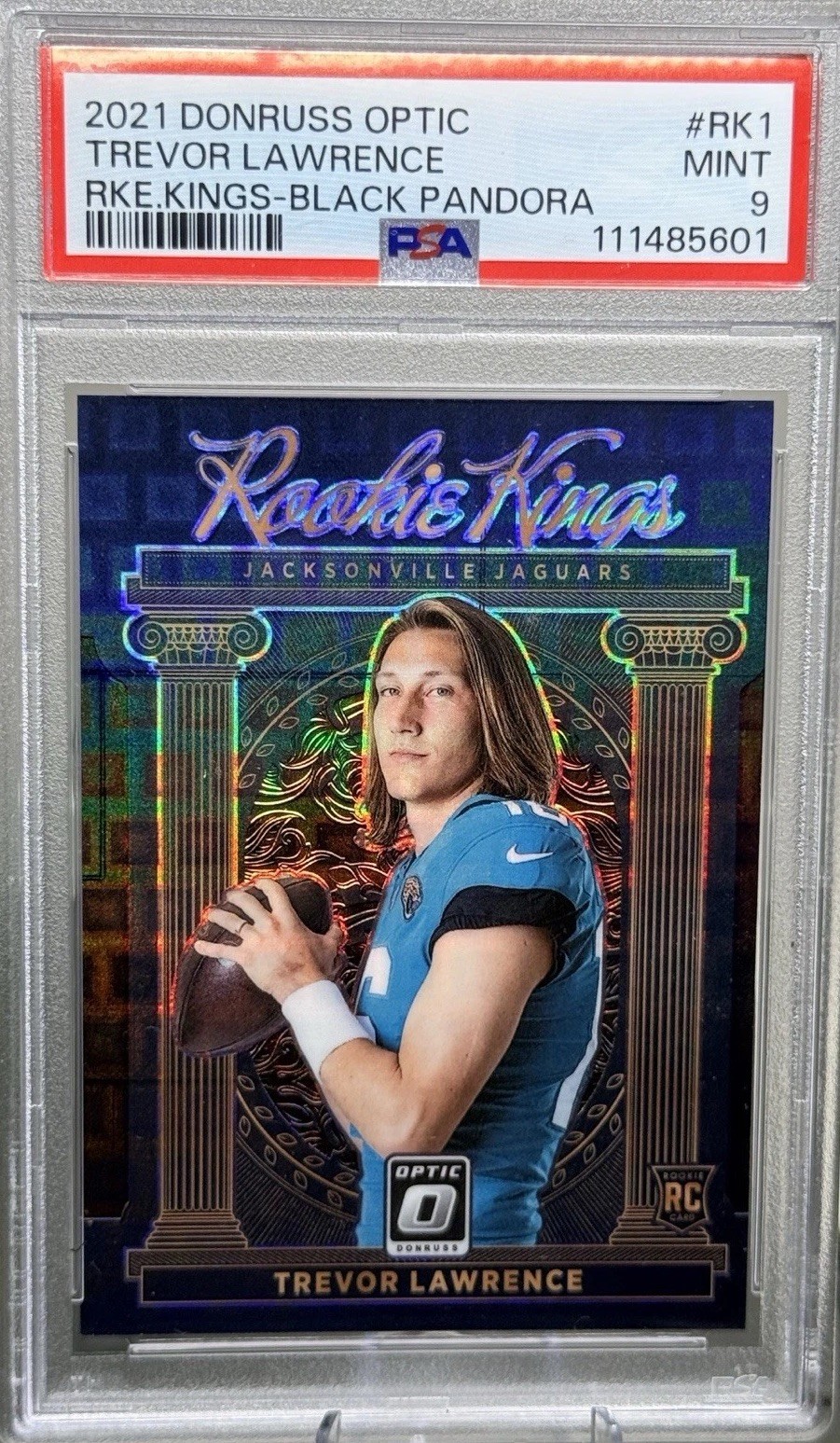 2021 Donruss optic Trevor Lawrence Rookie Kings Black Pandora PSA 9 #10/25