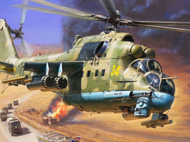 Hélicoptère Mi-24P Hind Zvezda 7315 pour diorama militaire 1/72