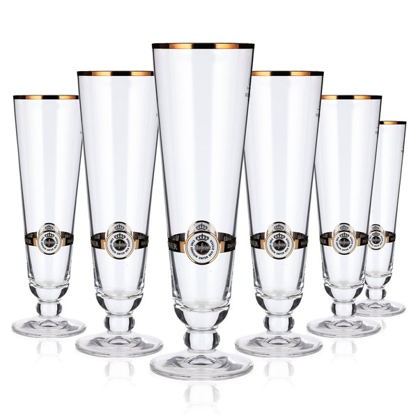 6X Warsteiner Bier Glas 0,2L PokalgläSer BiergläSer Bronze Logo-image