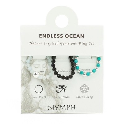 Nymph Fingerring Edelsteinring-Set  Endloser Ozean''