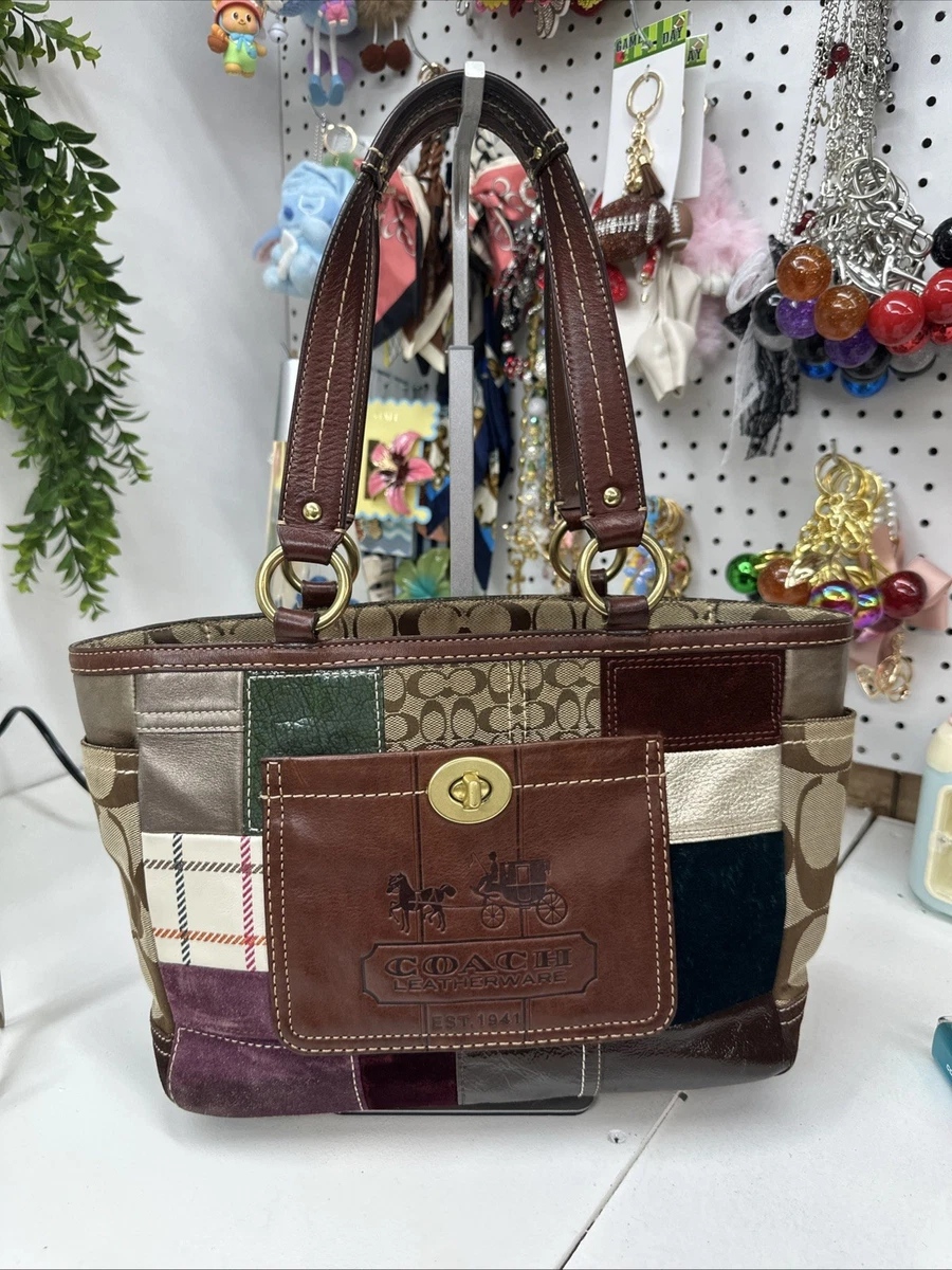 Coach Patchwork Canvas Exterior Satchel/Top Handle Bag Handbags