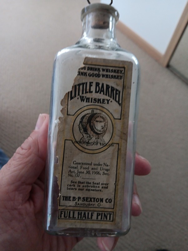 Little Barrell Whiskey Bottle with Stopper - Sandusky, Ohio