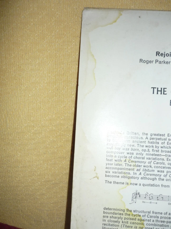 BRITTEN Rejoice in the lamb-Missa brevis-A ceremony of Carols John's College Cam - Photo 3/4