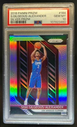 2018-19 Prizm Shai Gilgeous-Alexander Prizms Silver Rookie RC #184 PSA 10