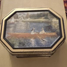 VTG Churchill’s Of London Small Tin Box Auguste Renoir The Seine at Asnières VGC