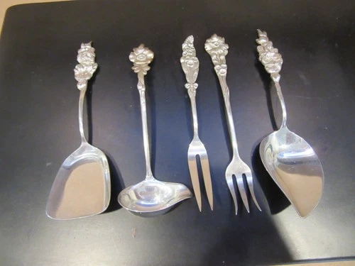 HARLEQUIN TID-BIT SET 5-PCS REED & BARTON STERLING