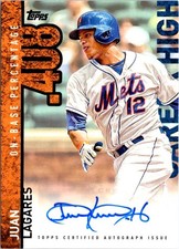Juan Lagares signed baseball card (New York Mets) 2015 Topps Career High #CHJL