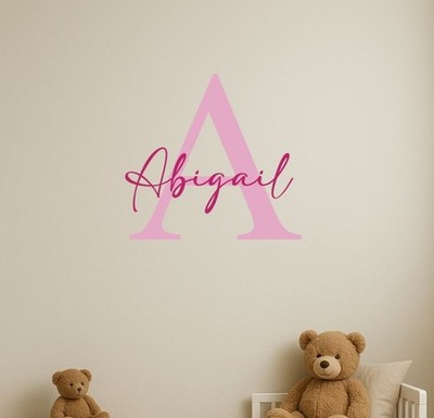Personalisierte Wandaufkleber Initiale und Name Kinder individuell Vinyl Kunst Schlafzimmer Deko