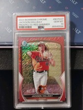 2023 Bowman Chrome Jackson Holliday Prospects Red Shimmer /10 PSA 10 Gem Mint RC