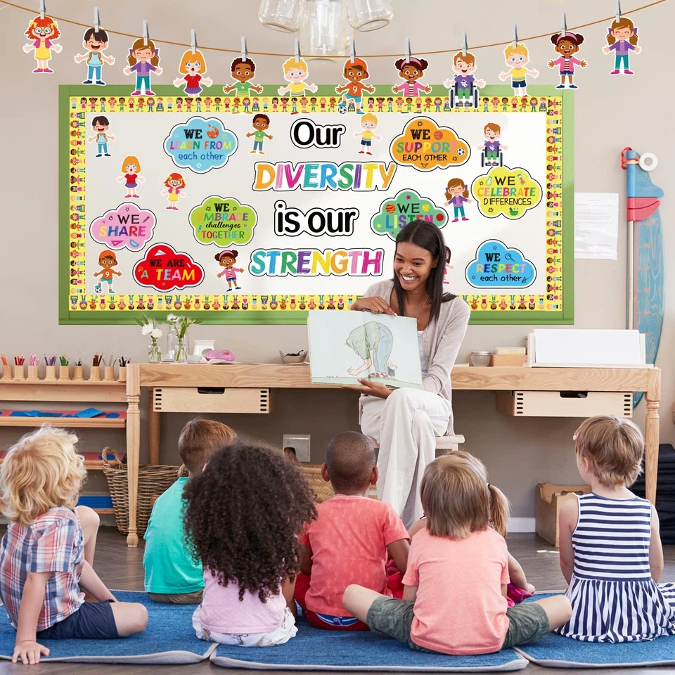 Diversity Bulletin Board Decoration Set Diverse Students Borders Cutouts for ... - Image 3 of 4