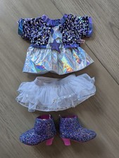 Build-a-Bear Honey Girl 2-Fer Sequin Outfit Boots Tutu Skirt Outfit Bundle Lot