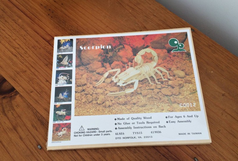 Wood Wooden Scorpion 3 D Bug Puzzle - New in Sealed Package