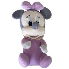 Disney Parks Baby Minnie Mouse Plush Stuffed Animal Pastel Pink Soft Toy