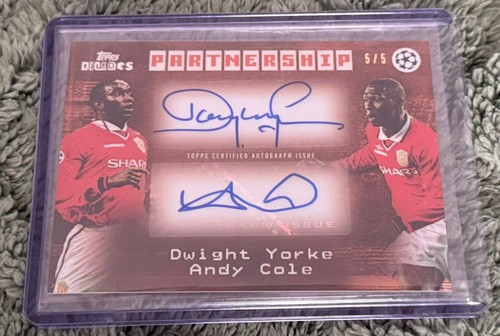 Topps Decades Dual Autograph Dwight Yorke & Andy Cole 5/5 Manchester United