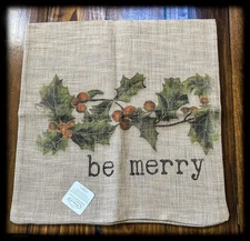 Heritage Lace Holly - Be Merry  Pillowcase 18" x 18" NW2NA-0785 NOS  NWT