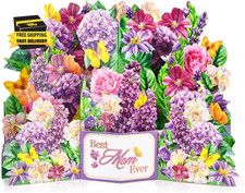 Happy Mother  S Day Pop up Card, 3D Violet  Peony Best Mom Cards from Daughter S