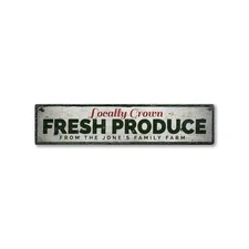 Locally Grown Fresh Produce, Custom - Rustic Distressed Wood Sign
