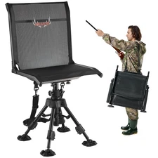 VEVOR Hunting Chair 360° Swivel Silent Folding Blind Chair with Adjustable Legs