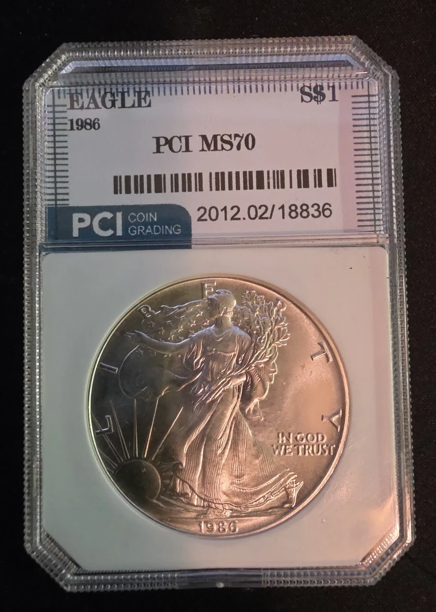 25+ MS 70 Graded American Eagle Silver Bullion Coins 1986 for sale