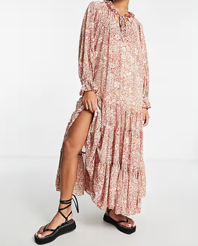 Free People Feeling Groovy Maxikleid mit Blumenmuster. Größe L