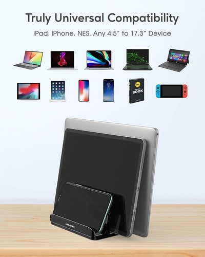 Space-Saving Aluminum Vertical Dock: Holds Laptops, Tablets & Phones Securely - Picture 4 of 9