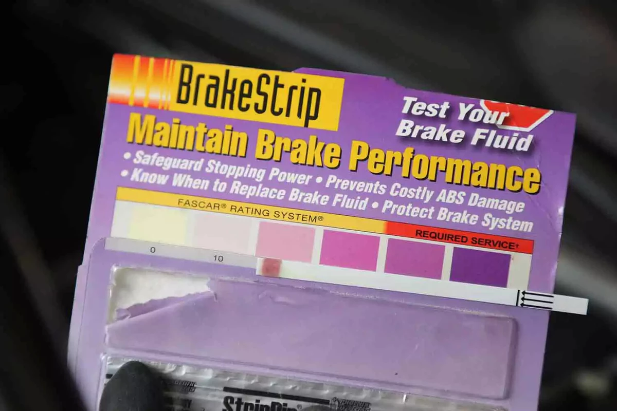 A brake test strip color key.