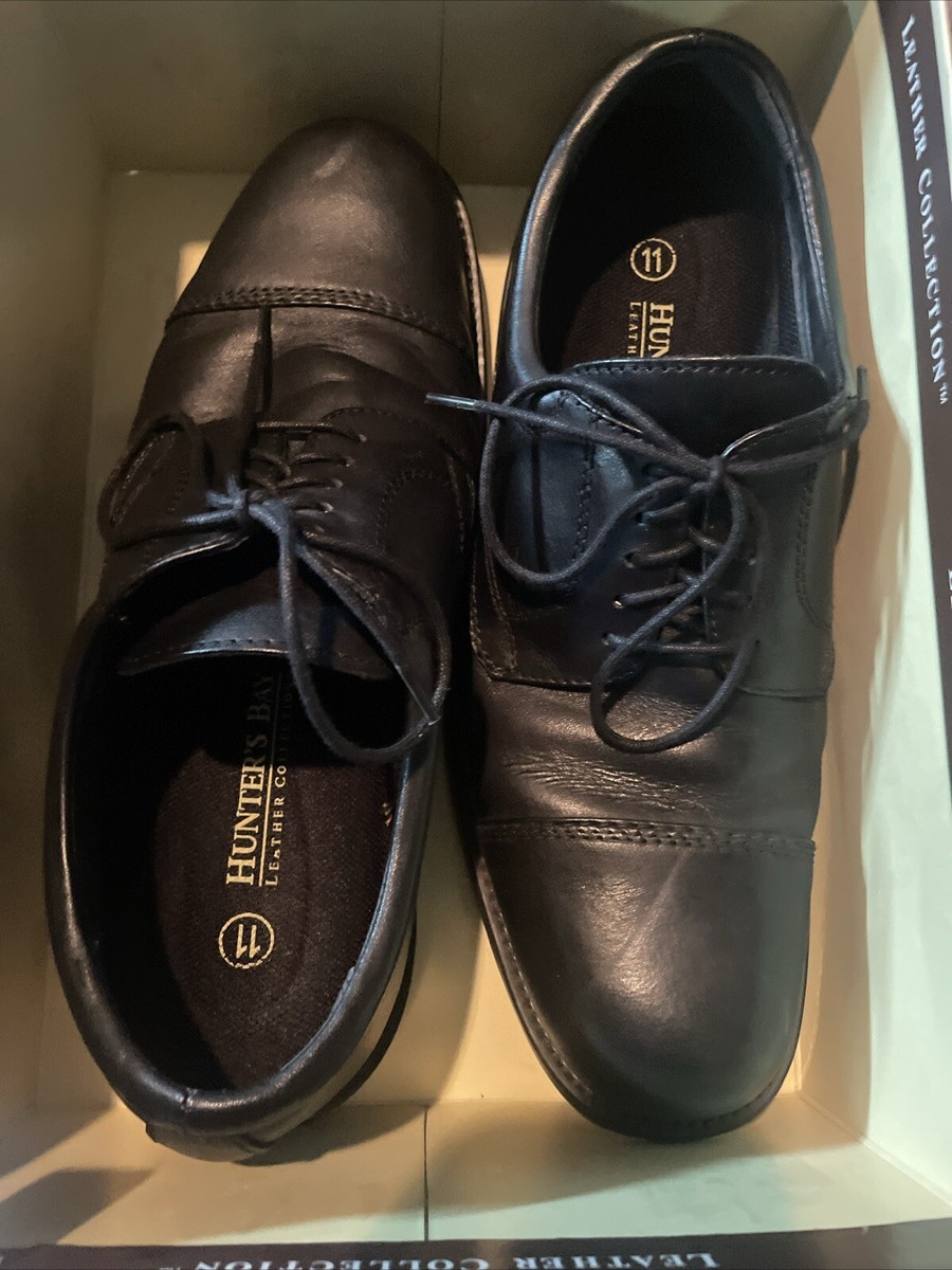 Hunters Bay Black Cap Toe Oxford Derby Leather Men display picture 1