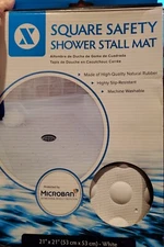 White Safety Shower Mat: In-Tub Mildew Resistant Suction Cup Rubber Shower Mat