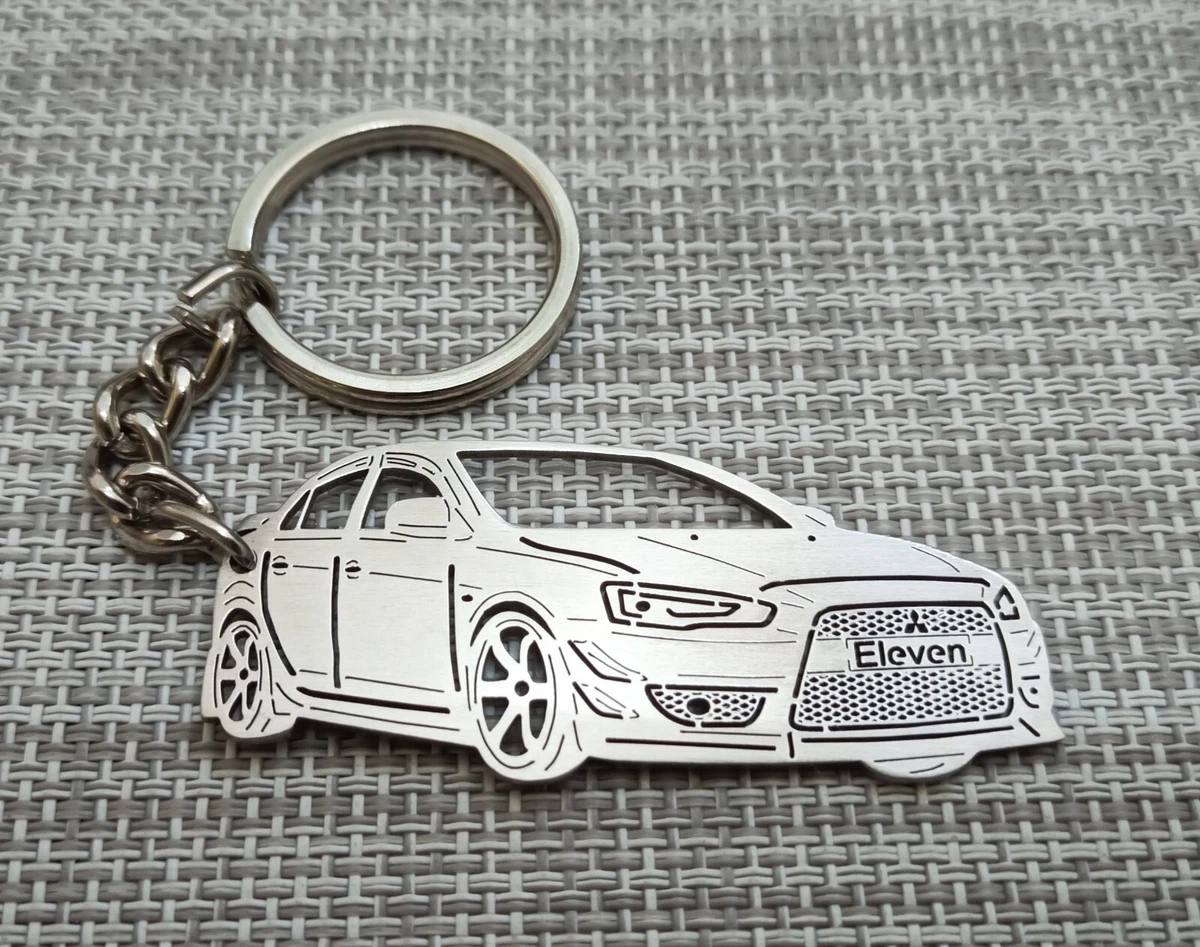 mitsubishi lancer custom keychain birthday gift stainless steel drive safe
