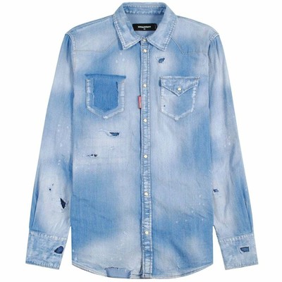 ripped denim shirt mens