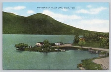 Clear Lake California CA Widgeon Bay Rowboats on Shoreline Postcard