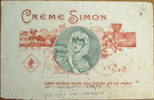 Perfume/Cosmetic 1900 French Advertising Blotter: 'Creme Simon' - Photo 1 sur 1