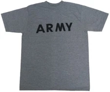 US Military IPFU Short Sleeve Shirt Army Grey Heathered PT Fitness Shirt APFU