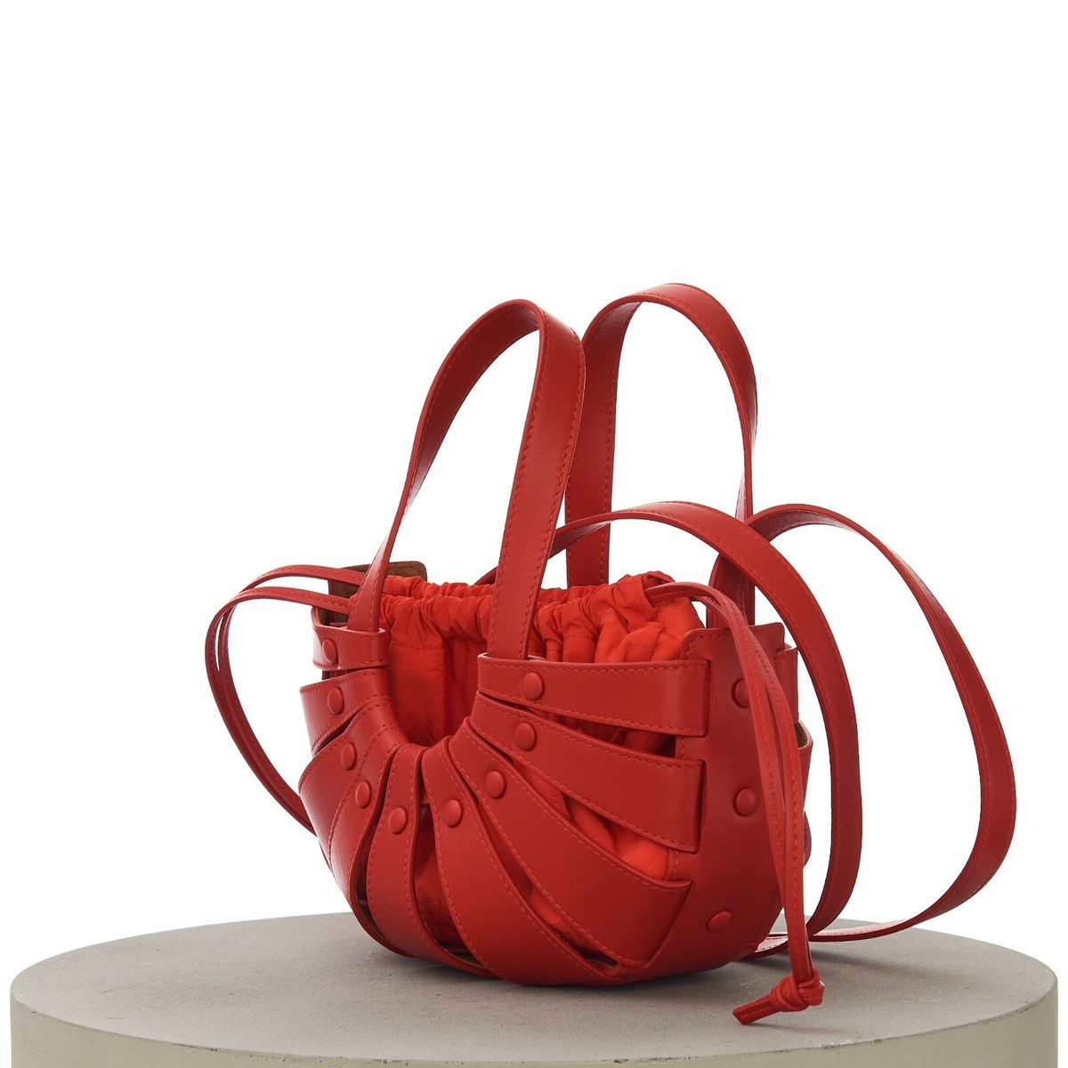 BOTTEGA VENETA 2450$ 'SHELL' Small Tote Bag Strap Chili