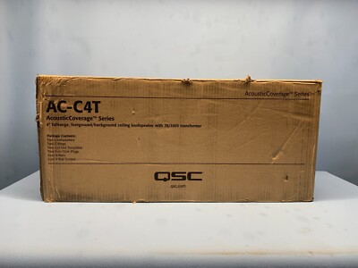 QSC AC-C4T AcousticCoverage Series 4'' 2-Way 30W Ceiling Loudspeaker Pair, White