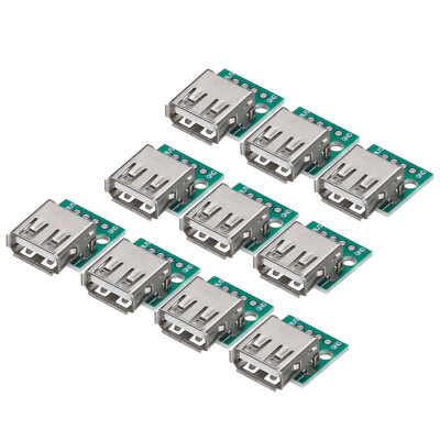 10Pcs USB Breakout Board USB 2.0 to Dip Adapter Board Female Sockets 4pin 2.54mm