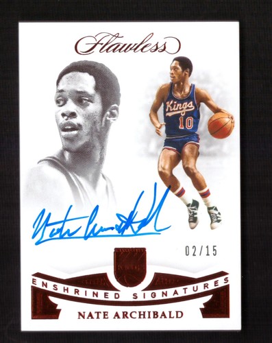 2018-19 Panini Flawless Nate Archibald Enshrined Signatures Auto Ruby 02/15