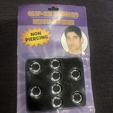 7- Plastic Costume Horseshoe EARRING Hoop Rings Fake EAR Piercing Halloween