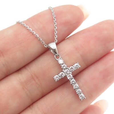 Chaine Homme Baby Cross Crucifix Pendant Necklace 16 Inches Long