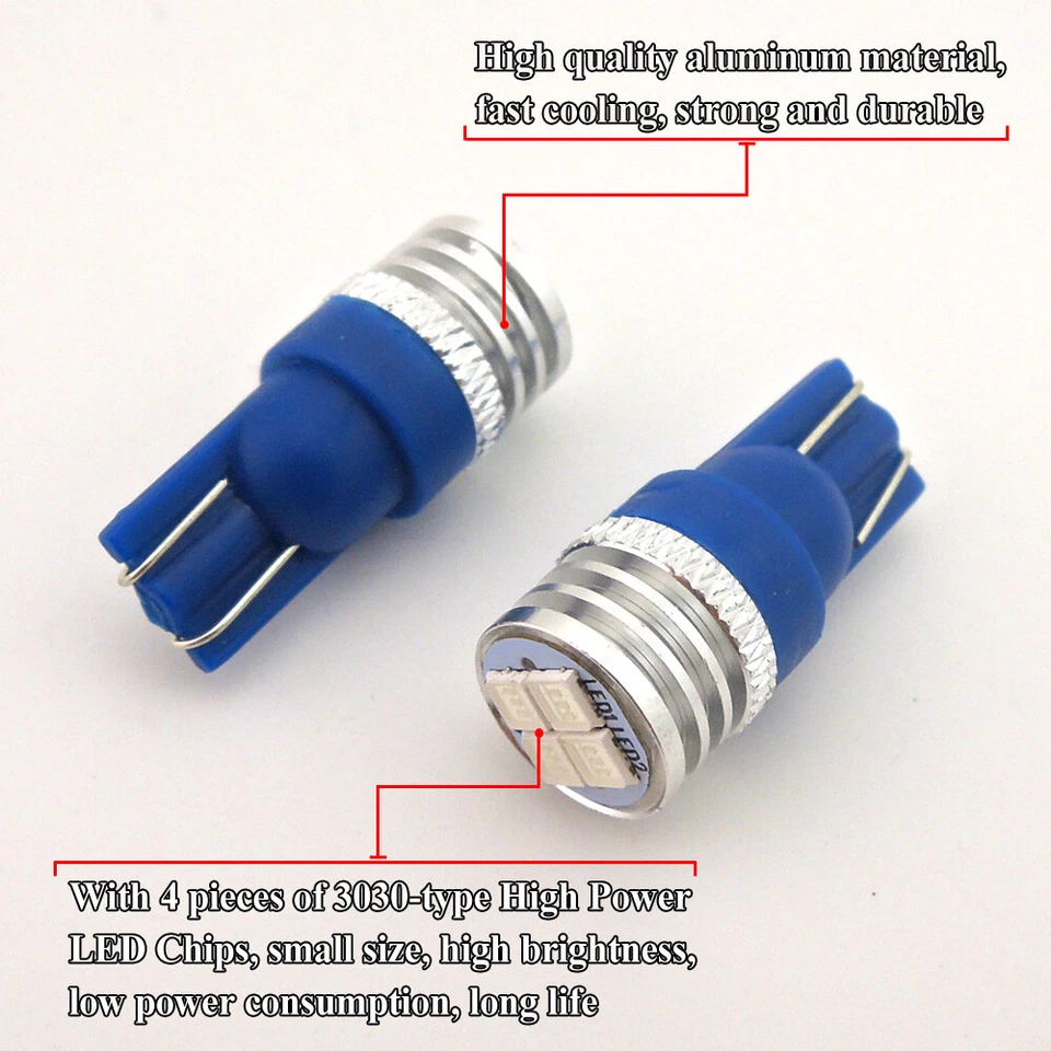2x Ultra Blue Motorcycle Position Parking City Lights 2825 168 194 SMD LED Bulbs - Image 4 of 4